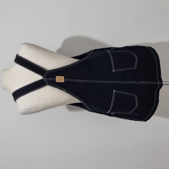 Used denim, black pinafore, size 14 with pockets, 90s style. - Picture 5 of 9